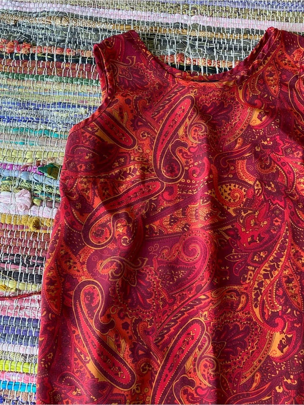 Vintage Y2K Red Paisley Summer Tank Dress Truly Zellers 00s - Picture 2 of 4